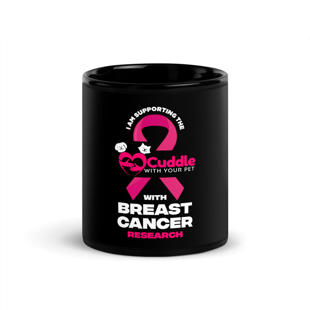 Breast Cancer Black Glossy Mug