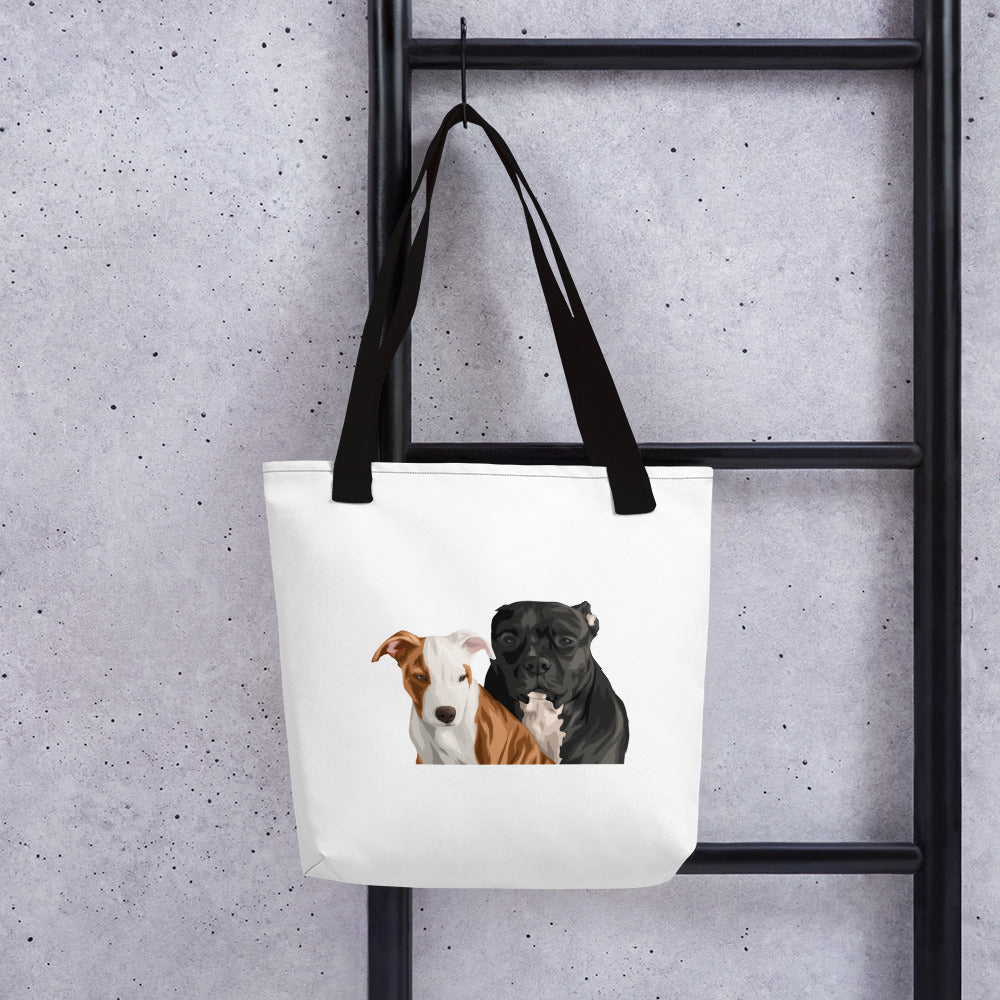 Pit Bull Pups Tote bag - Cuddle With Your Pet